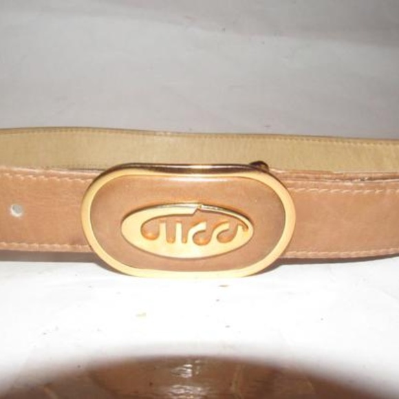 Gucci Vintage Brown Oval Cursive Logo - Picture 6 of 7